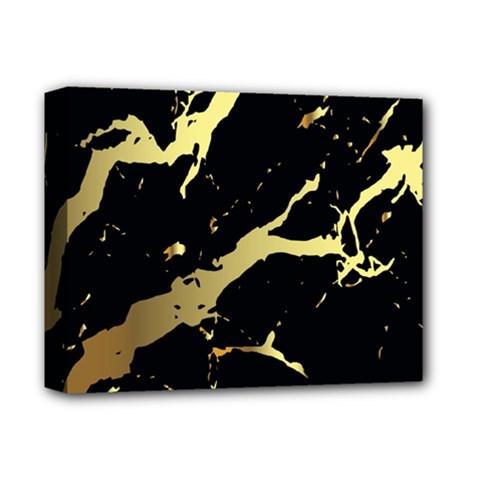 Marble Black, Kiss, Gold, Pretty Deluxe Canvas 14  x 11  (Stretched) from ArtsNow.com