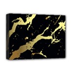 Marble Black, Kiss, Gold, Pretty Deluxe Canvas 16  x 12  (Stretched) 