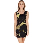 Marble Black, Kiss, Gold, Pretty Bodycon Dress