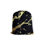 Marble Black, Kiss, Gold, Pretty Drawstring Pouch (Medium)