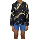 Marble Black, Kiss, Gold, Pretty Kids  Long Sleeve Swimwear