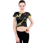 Marble Black, Kiss, Gold, Pretty Crew Neck Crop Top