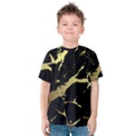 Marble Black, Kiss, Gold, Pretty Kids  Cotton T-Shirt