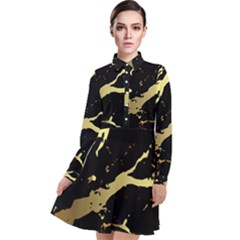 Long Sleeve Chiffon Shirt Dress 