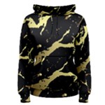 Marble Black, Kiss, Gold, Pretty Women s Pullover Hoodie