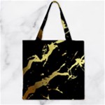 Marble Black, Kiss, Gold, Pretty Zipper Grocery Tote Bag