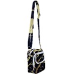 Marble Black, Kiss, Gold, Pretty Shoulder Strap Belt Bag