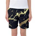 Marble Black, Kiss, Gold, Pretty Women s Basketball Shorts