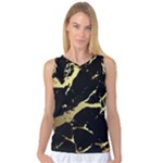 Marble Black, Kiss, Gold, Pretty Women s Basketball Tank Top