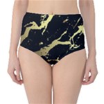 Marble Black, Kiss, Gold, Pretty Classic High-Waist Bikini Bottoms