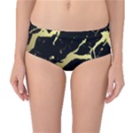 Marble Black, Kiss, Gold, Pretty Mid-Waist Bikini Bottoms