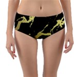 Marble Black, Kiss, Gold, Pretty Reversible Mid-Waist Bikini Bottoms