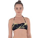 Marble Black, Kiss, Gold, Pretty Tie Back Bikini Top