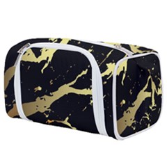 Marble Black, Kiss, Gold, Pretty Toiletries Pouch from ArtsNow.com