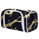 Marble Black, Kiss, Gold, Pretty Toiletries Pouch