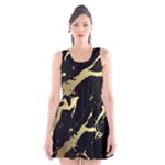 Marble Black, Kiss, Gold, Pretty Scoop Neck Skater Dress