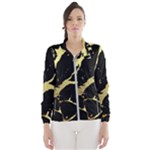 Marble Black, Kiss, Gold, Pretty Women s Windbreaker