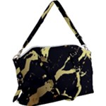 Marble Black, Kiss, Gold, Pretty Canvas Crossbody Bag