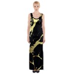 Marble Black, Kiss, Gold, Pretty Thigh Split Maxi Dress