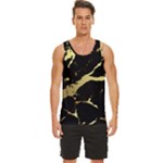 Marble Black, Kiss, Gold, Pretty Men s Wide Collar Tank Top