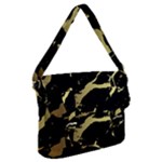 Marble Black, Kiss, Gold, Pretty Buckle Messenger Bag