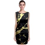 Marble Black, Kiss, Gold, Pretty Classic Sleeveless Midi Dress