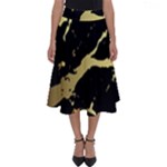 Marble Black, Kiss, Gold, Pretty Perfect Length Midi Skirt