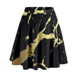 Marble Black, Kiss, Gold, Pretty High Waist Skirt