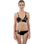 Marble Black, Kiss, Gold, Pretty Wrap Around Bikini Set