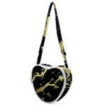 Marble Black, Kiss, Gold, Pretty Heart Shoulder Bag