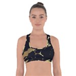 Marble Black, Kiss, Gold, Pretty Cross Back Sports Bra