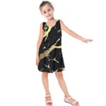 Marble Black, Kiss, Gold, Pretty Kids  Sleeveless Dress