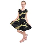 Marble Black, Kiss, Gold, Pretty Kids  Short Sleeve Dress