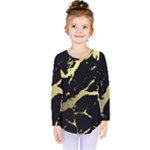 Marble Black, Kiss, Gold, Pretty Kids  Long Sleeve T-Shirt