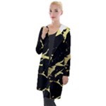 Marble Black, Kiss, Gold, Pretty Hooded Pocket Cardigan