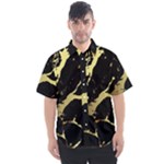 Marble Black, Kiss, Gold, Pretty Men s Short Sleeve Shirt