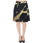 Marble Black, Kiss, Gold, Pretty Velvet High Waist Skirt