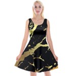 Marble Black, Kiss, Gold, Pretty Reversible Velvet Sleeveless Dress