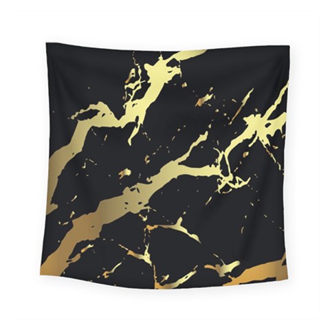 Marble Black, Kiss, Gold, Pretty Square Tapestry (Small) from ArtsNow.com