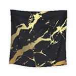 Marble Black, Kiss, Gold, Pretty Square Tapestry (Small)