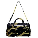 Marble Black, Kiss, Gold, Pretty Sports Gym Duffle Bag with Shoe Compartment