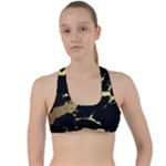 Marble Black, Kiss, Gold, Pretty Criss Cross Racerback Sports Bra