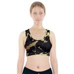 Marble Black, Kiss, Gold, Pretty Sports Bra With Pocket