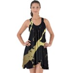 Marble Black, Kiss, Gold, Pretty Show Some Back Chiffon Dress