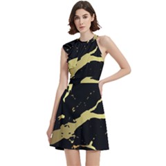 Cocktail Party Halter Sleeveless Dress With Pockets 