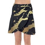 Marble Black, Kiss, Gold, Pretty Wrap Front Skirt