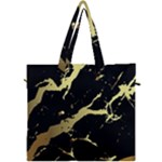 Marble Black, Kiss, Gold, Pretty Canvas Travel Bag