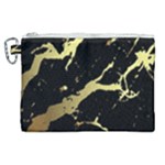 Marble Black, Kiss, Gold, Pretty Canvas Cosmetic Bag (XL)