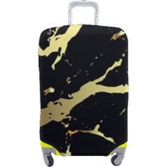 Marble Black, Kiss, Gold, Pretty Luggage Cover (Large) from ArtsNow.com