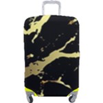 Marble Black, Kiss, Gold, Pretty Luggage Cover (Large)